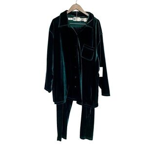 Willow Bay NWT Womens Plus Size Velour Big Shirt & Pants Lounge Green 3x NWT